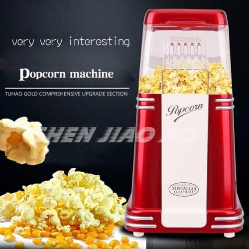 220-240v 1100w Classic popcorn machine American vintage dual popcorn machine sugar Household air popcorn machine 1pc