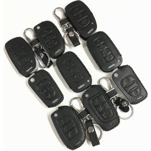 Leather Key Case Key Fob Cover keychain For Hyundai Genesis G70 G80 G90 Equus Creta KONA Enduro Intrado NEXO PALISADE HDC-2