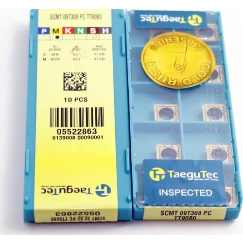 SCMT09T308 PC MT FM TT9080 TT9225 TT8020 TT8115 TT8125 TT5080 CT3000 10PCS/lot TaeguTec Clearance Square Inserts 100% original