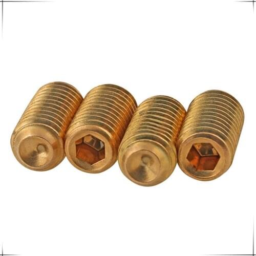 M3 M4 DIN913 Brass Hexagon Socket Set Screws With Flat Point 200pcs/lot