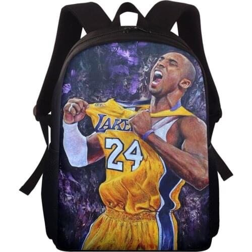 HaoYun Fashion 15-Inch Childrens Backpack Super Basketball Star Pattern Kids School Bags Cartoon Students Book Bags