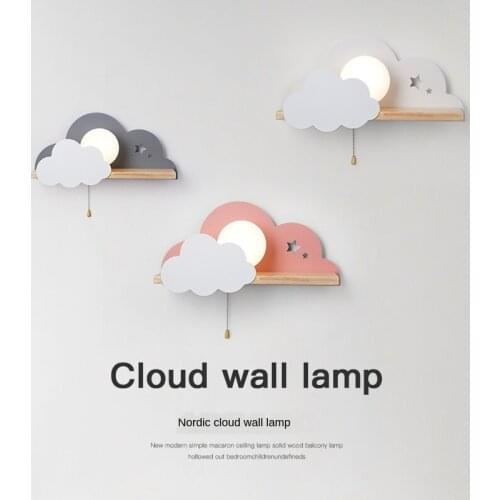 Nordic LED Glass Wall Lamps Beside Bedroom Light Fixtures Modern Children Room Cloud Wall Lamp Stairs Wall Light Sconces WF1023