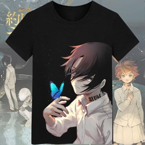 New The Promised Neverland cosplay T-shirt Fashion Anime Emma Norman Ray T-Shirt Short Sleeve Tops Tee