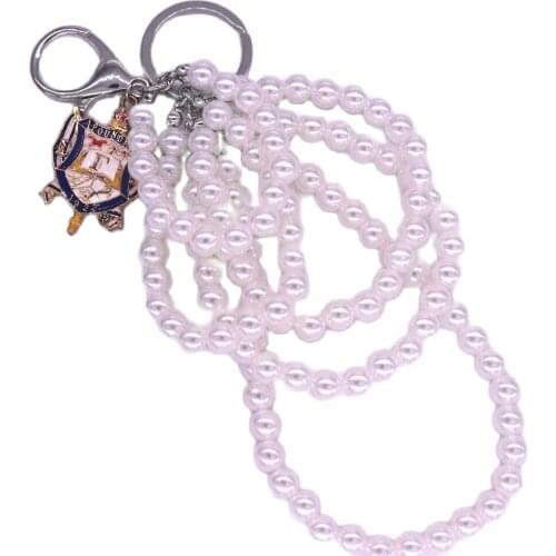 New Arrival Handmade Layers Pearl Greek Society Badge SGR Sign Sigma Theta Key Chains Sorority Key Rings