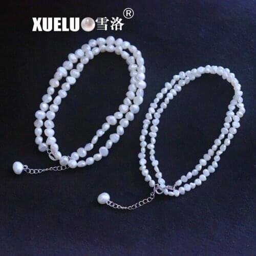 XUELUO Mini Micro Small Short Necklace Natural Baroque Cultured Freshwater Pearl Chokers Necklace Jewelry for women