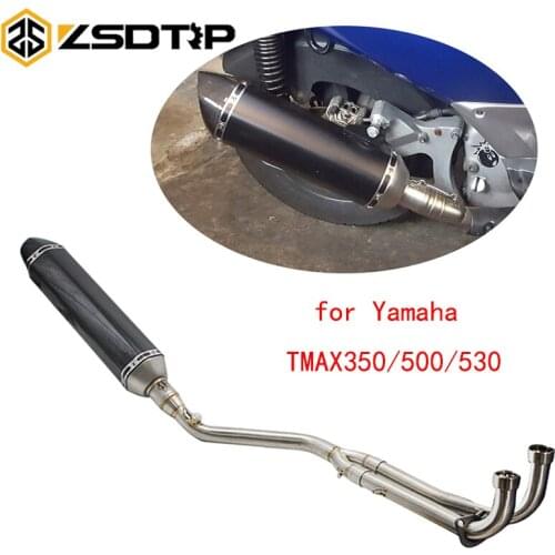 ZSDTRP Full system AK Exhaust Pipe For Yamaha Tmax 350 500 530 2008-2016 with Exhaust Muffler slip-on