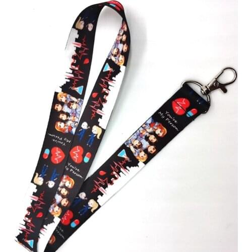 Hot 10 pcs Greys Anatomy Doctors nurse Neck Strap Lanyards Key Chain Accessories