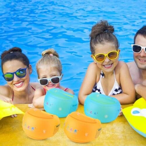 [Pump As Gift] 2pcs Kids Swimming Arm Sleeves Floats Ring PVC Child Inflatable Floating Swim ArmBand Training Pool Accessories