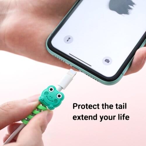 Lovely Charging Cable Protector For Phones Cable Holder Cover Cable Winder Clip For USB Charger Cord Management Cable Organizer