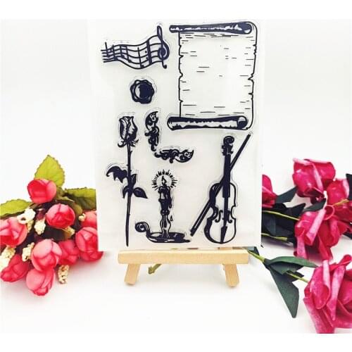 11*16CM Hot selling violin transparent clear stamp / silicone seal roller stamp DIY scrapbook album / card production