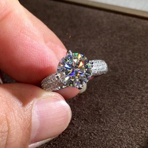 Luxury Female Crystal Stone Thin Ring Classic Silver Color Wedding Rings For Women Dainty White Round Zircon Engagement Ring