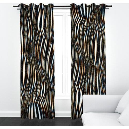 Modern Vintage Colorful Stripe Home Decor Curtains Large Window For Living Room Bedroom Polyester Fabric Drapes Indoor Sets