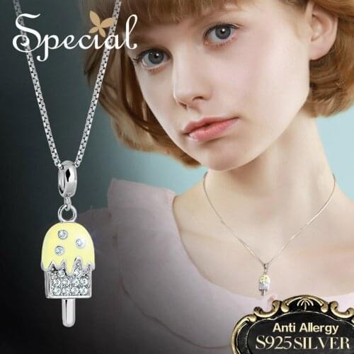 Special Brand Fashion Enamel Maxi Necklace 925 Sterling Silver Necklaces & Pendants Lovely Jewelry Gifts for Women S1662N