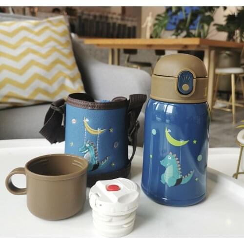 Baby Feeding Cup With Cover Stainless Steel Milk Thermos for Children Insulated hot water Bottle leak-poof thermal Cup