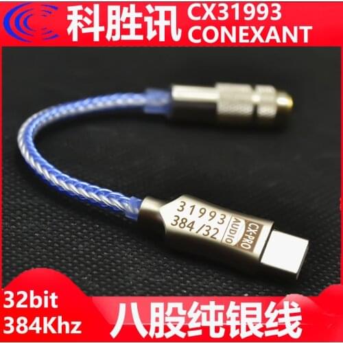 Conexant cx31993 USB Type C DAC Headphone Amp 16-32Ω with 3.5mm Output SNR 125dB PCM 32b/384kHz for Android, Windows10, MacBook