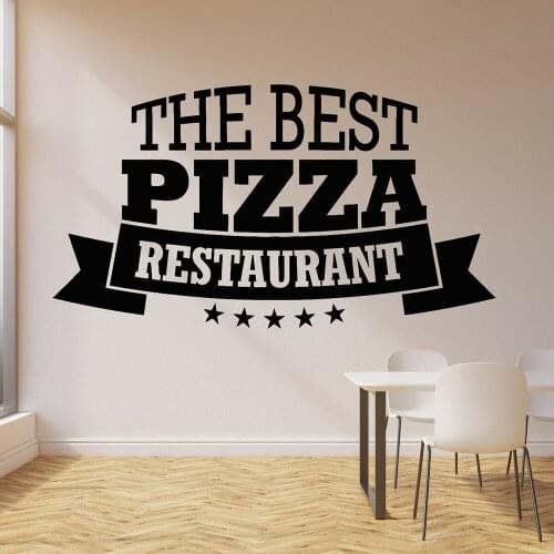 The Best Pizza Vinyl Wall Decal Italian Food Sign Window Sticker Restaurant Phrase Pizza Art Mural Wallpaper For rRstaurant M183