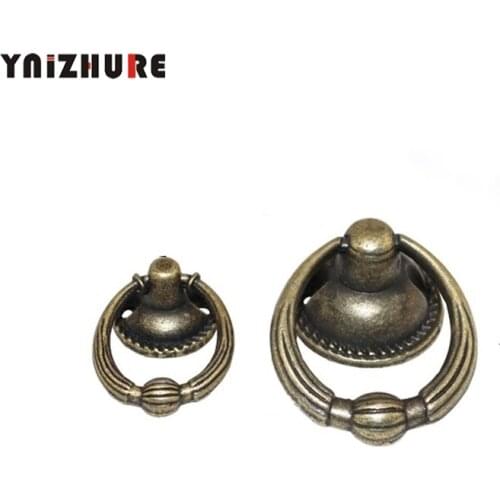 Vintage Alloy Cabinet Handles Furniture Knobs Kitchen Drawer Cupboard Ring Pull Handles Furniture Fittings,Bronze Tone,8Pcs