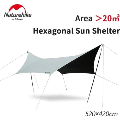Naturehike Camping 20㎡ Awning Sun Shelter Outdoor Beach Sun Awning Canopy Sunshade Garden Rain Fly Tarp Waterproof Tent Shade