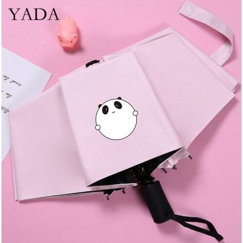 YADA 2020 INS Lovely Cartoon Panda Automatic Umbrella Fold Women UV Rainproof Umbrella Parasol Rain Sun Anime Umbrellas YD200266