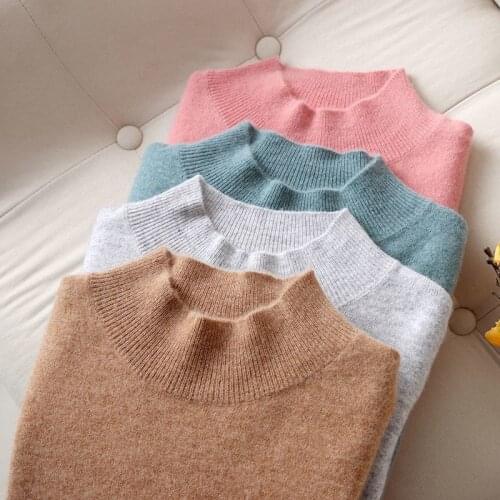 Women Half Turtleneck Cashmere Sweater Casual Long Sleeve Warm Bottomed Slim Jumpers Autumn Winter Ladies Thin Pullover Knitwear