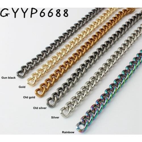 1-10 Meters 11mm 13mm 17mm 22mm rainbow Aluminium Chain Light weight chain for hand bag purse adjusted strap Handbag Straps Bag