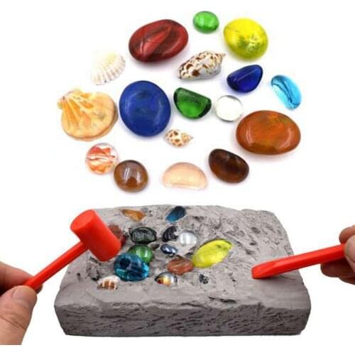 1 Set Excavation Toy Faux Gem Excavation Toy Colorful Educational High Simulation Mega Fossil Dig Excavate Toy Kit for Kids