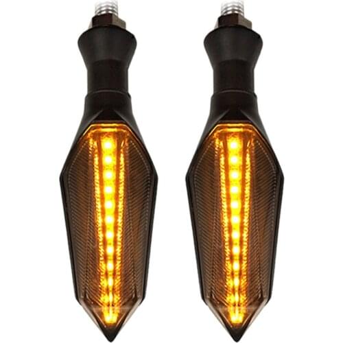 1 Pair Dual Color LED Motorcycle Turn Signal Lights Amber Flashing Turning Indicators Rear Brake Lights 12V