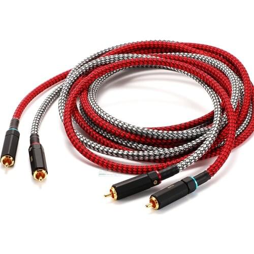 1Pcs fever audio cable CANARE dule RCA audio and video signal cable American PAILICCS RCA plug self-locking DVD cable HiFi