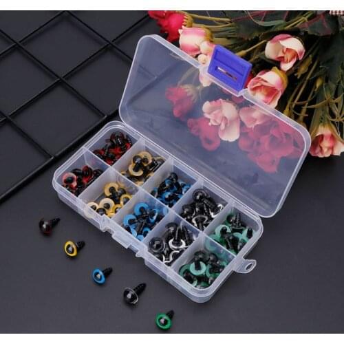 100PCS 8mm Mix Color Plastic Animal Safety Eyes For Toys Teddy Bear Stuffed For Dolls Craft Amigurumi Accessories Box