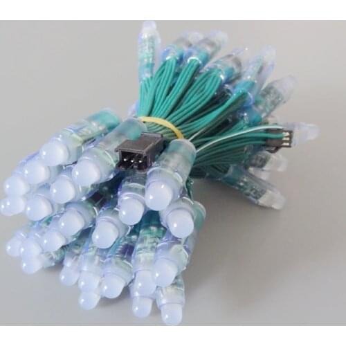 1000pcs/lot 12mm WS2811 Full Color Pixel Module Green Wire Cable DC5V IP68 Waterproof Point Lights For Advertisement