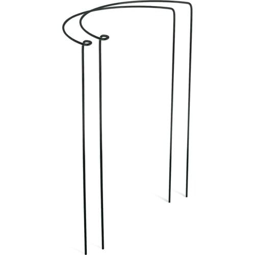 2Pcs Ring Half Round Solid Steel Rust Plant Support Semi-Circular Plant Border Support Frame Garden Tool Support Wire Hoop Plant