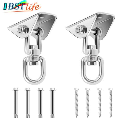 2PCS Swing Hangers Suspension Hooks 2204 LB 360 Rotate Swing Hooks Playground Porch Yoga Seat Hammock Chair Sandbag Sets