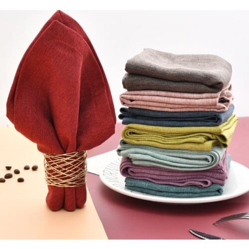 48cm Cotton Linen Blended Napkins Multi Colors Square Tea Towel For Wedding Family Party Decoration Supplies Table Napkins