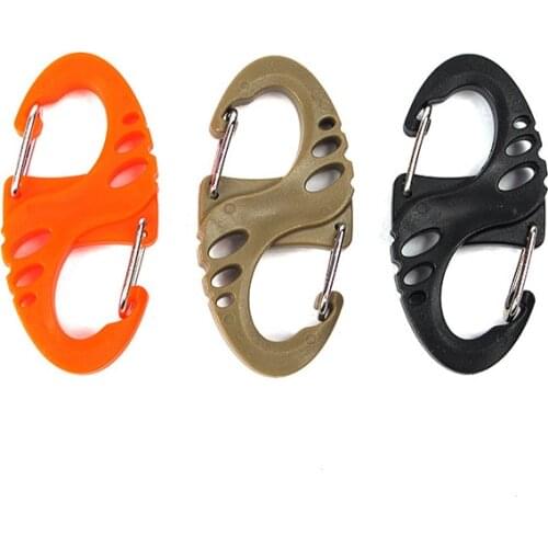 5 Pcs Climbing Hook "S" Type Carabiner Snap Hook Dual Buckle EDC Outdoor Mini Keychain Tool 4 Colors Camping Survival Quickdraws