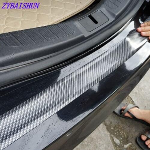 Carbon Fiber Car Sticker Goods Protector Anti-scraping Door Sill Auto Mirror Trunk Cargo Bumpers Guard FOR Kia Hyundai Opel