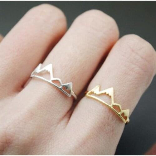 One Piece Adjustable Ring Open Mountain Finger Rings for Women Climber Travelling Birthday Gift