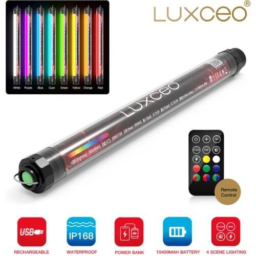 RGB LED Video Light Waterproof Powerbank 1000LUX USB Rechargeable Photography Light for Camping Studio Photography Video Light