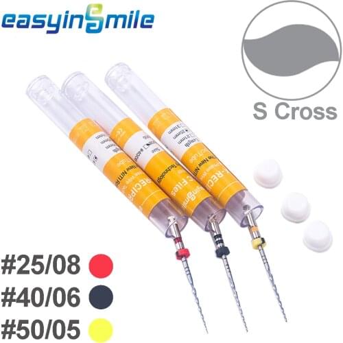 EASYINSMILE Endodontic X-Recip NITI Rotary Files 25MM Endo Reciprocating Root Canal Engine Files Dentistry Micro rotary tool