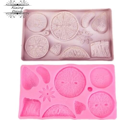 DIY fruit strawberry lemon orange silica gel mold chocolate cake decoration Tool kitchen baking mold