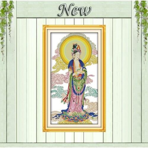 Kwan-yin Buddha painting home decor counted printed on canvas DMC 11CT 14CT Chinese Cross Stitch kits embroidery needlework Sets