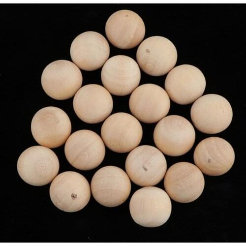 MagiDeal 50 Pcs Hardwood Balls Solid No Hole Crafts Making Round Ball 15mm