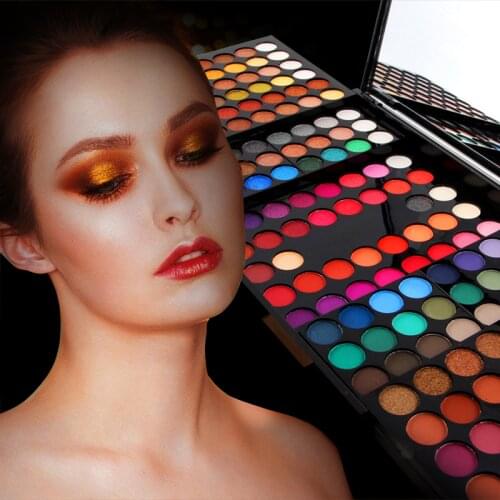 Miss Rose 180 Color Matte Nude Shimmer Glitter Eyeshadow Palette Professional Makeup Sets with Brush Mirror Woman Cosmetic Kit