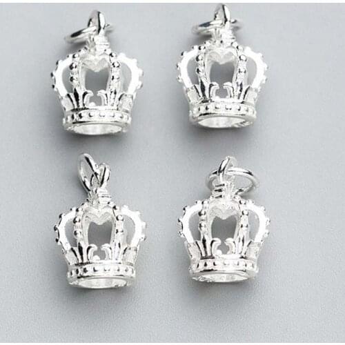 Fashion Designer Crown Silver Dangle Charms For Women 14x11mm 925 Sterling Silver Decorate Pendant DIY Jewelry For Birthday Gift