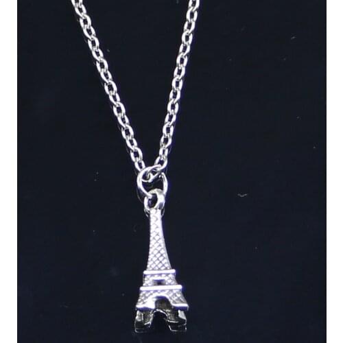 New Fashion Necklace 23x9x9mm eiffel tower paris Pendants Short Long Women Men Colar Gift Jewelry Choker