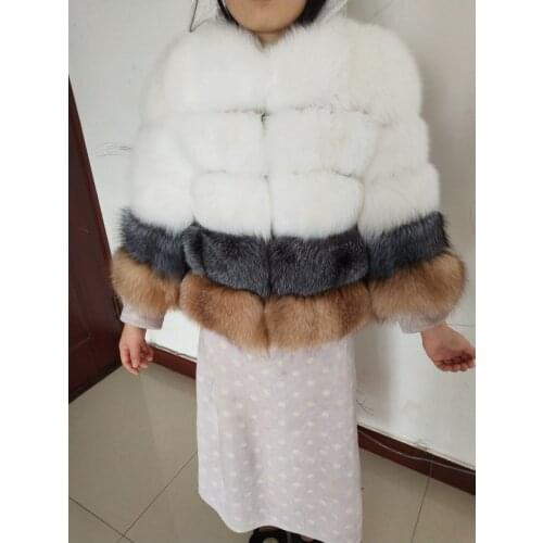New Silver Fox Fur Coat Fur Coat Fashion Fur jacket ladies autumn/winter long new real fox fur trimmed long fox coat
