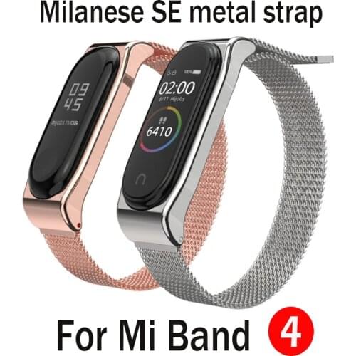 Original Mijobs Metal Strap SE For Mi Band 4 Strap Stainless Steel Milanese Strap For Xiaomi Mi Band 4 Replacement Strap