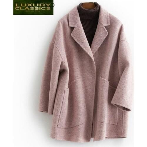 Coats Winter Autumn Woman Long Wool Coat Female Alpaca Jackets Spring Sided Woolen Jacket Abrigos Mujer Elegante LWL1308