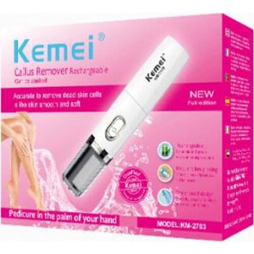KEMEI KM-2703 Electric Exfoliator Pedicure Callus Remover Rechargeable Heel Peeling Skin Scrubber Machine Hand Foot Care Tools