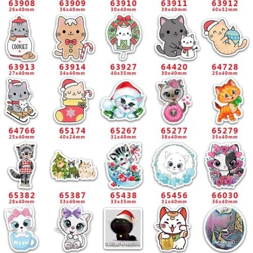 DIY Craft Supplies Sewing Accessories Cartoon Cat Printed Planar Resins Mold 10 Pieces. PR-63908