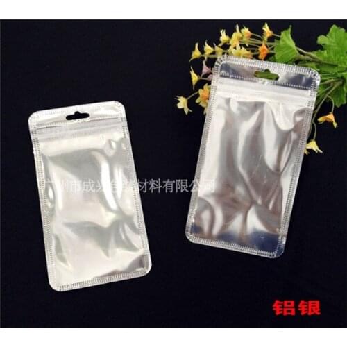 Retail Silver 300Pcs/Lot 10.5*15cm Zipper Top Aluminum Foil Packing Pouches With Hang Hole For Electronic Products Packagng Bags